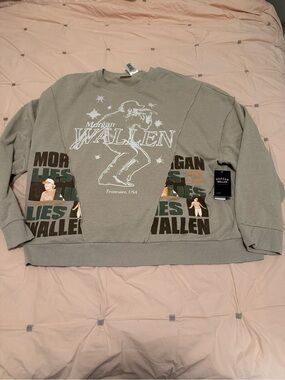 Morgan Wallen Sage Green Graphic Crewneck Sweater